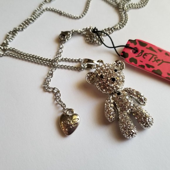 Betsey Johnson Jewelry - Betsey Johnson Rhinestone Teddy Bear Necklace - NWT